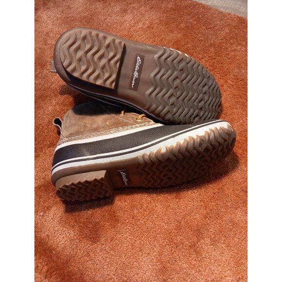 Eddie Bauer Duck Boots Women’s Brown Blue Leather 8" Waterproof US 7M - Picture 7 of 11